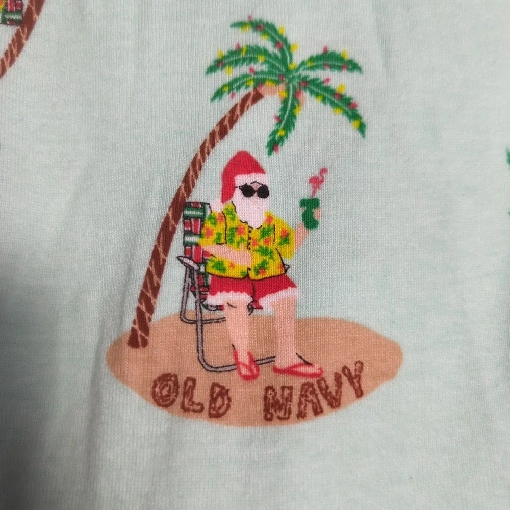 Old Navy‎ Kids Unisex  XL(12) Santa On Beach LG Sleeve Christmas Beach PJ's 384
